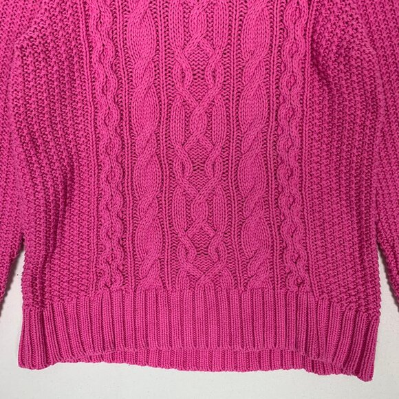 LRL Lauren Ralph Lauren Jeans Co Pink Cable Knit Turtleneck Sweater - Picture 5 of 15